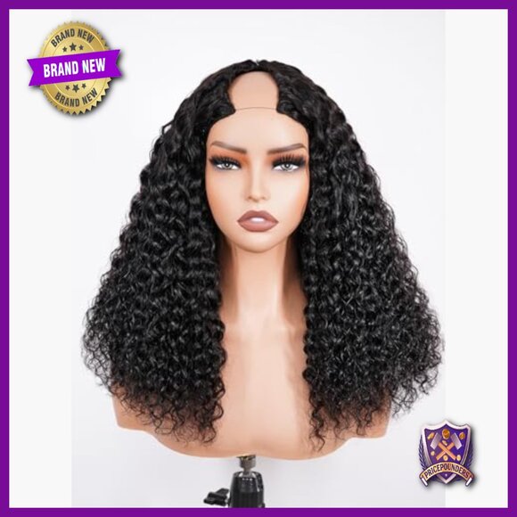 18 Inch Brazilian Human Hair V Part Wig Glueless Curly Wave 180% Density main image 5